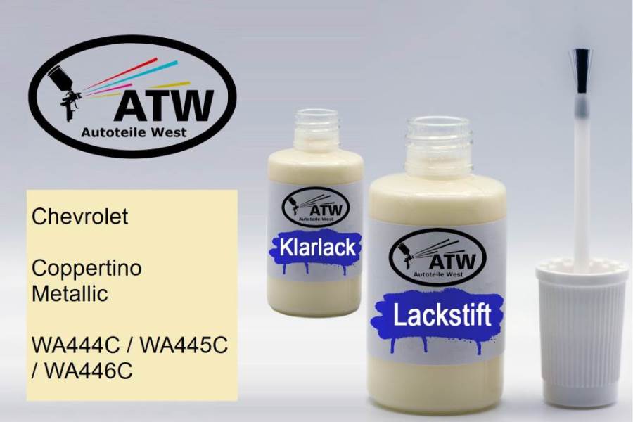 Chevrolet, Coppertino Metallic, WA444C / WA445C / WA446C: 20ml Lackstift + 20ml Klarlack - Set, von ATW Autoteile West.